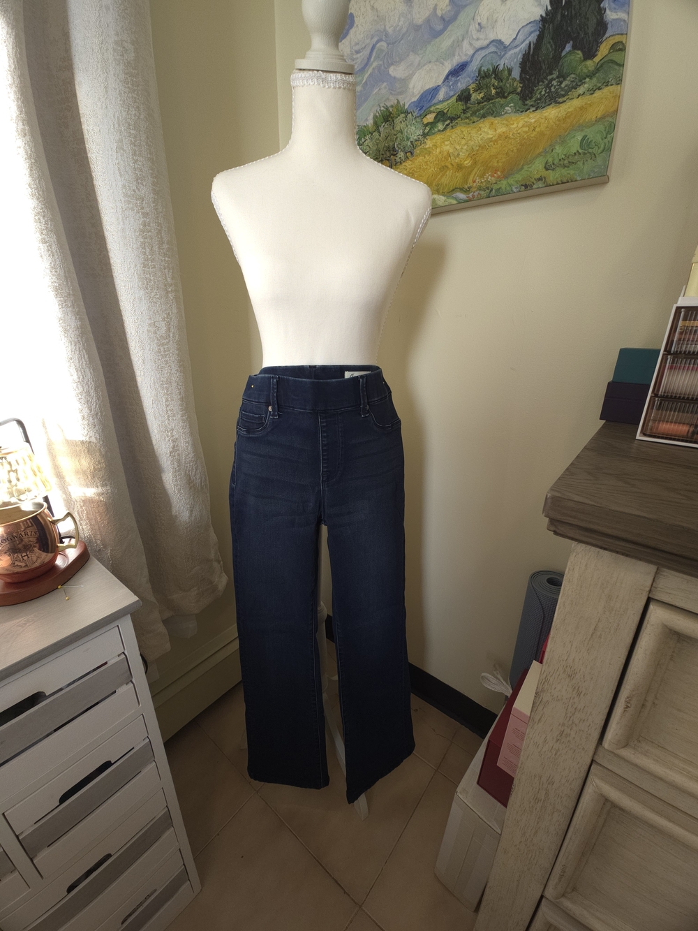 High-Rise Wide-Leg Jeans in Dark Blue Wash